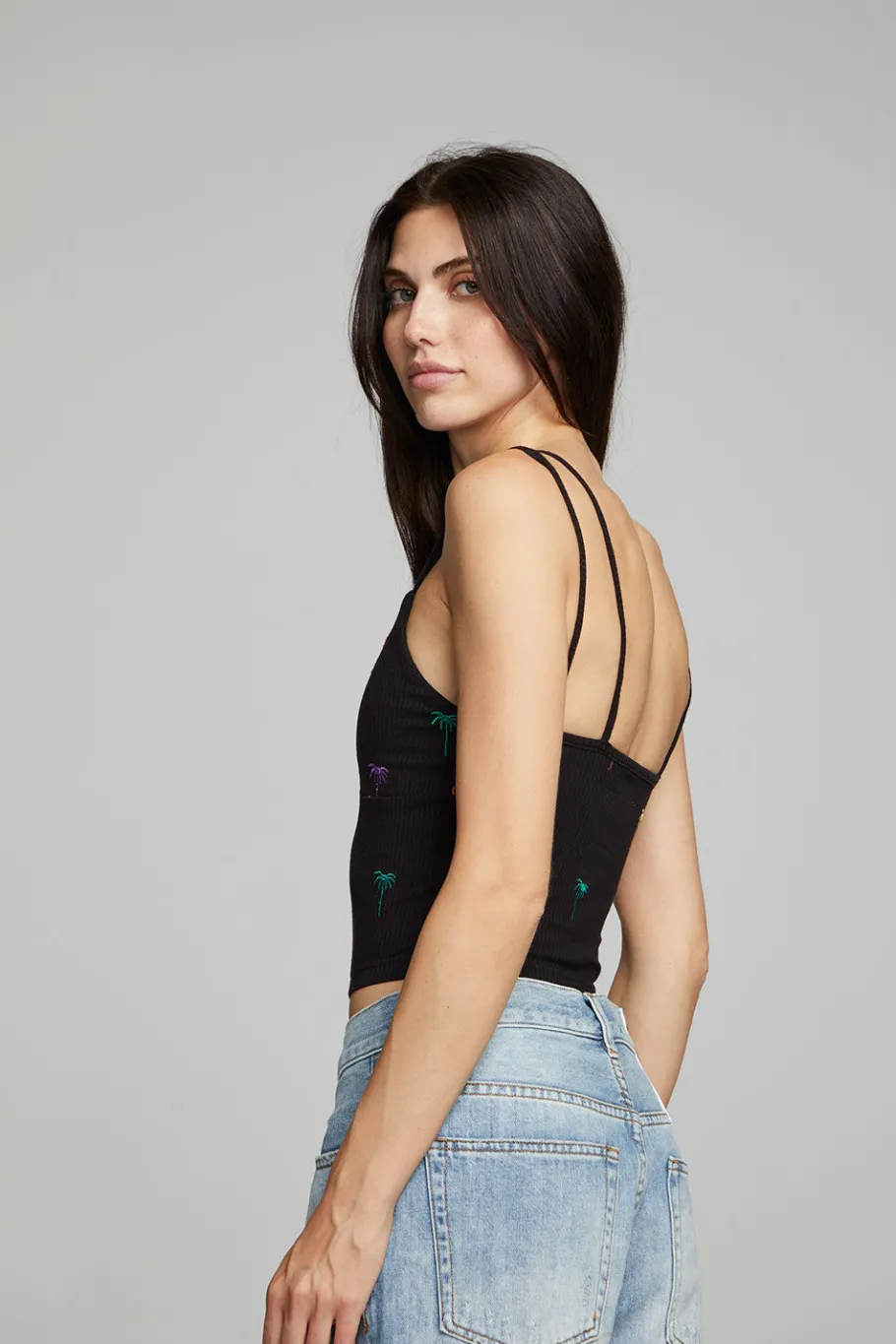 Online Chaser Brand Strand Crop Top - Black Onyx