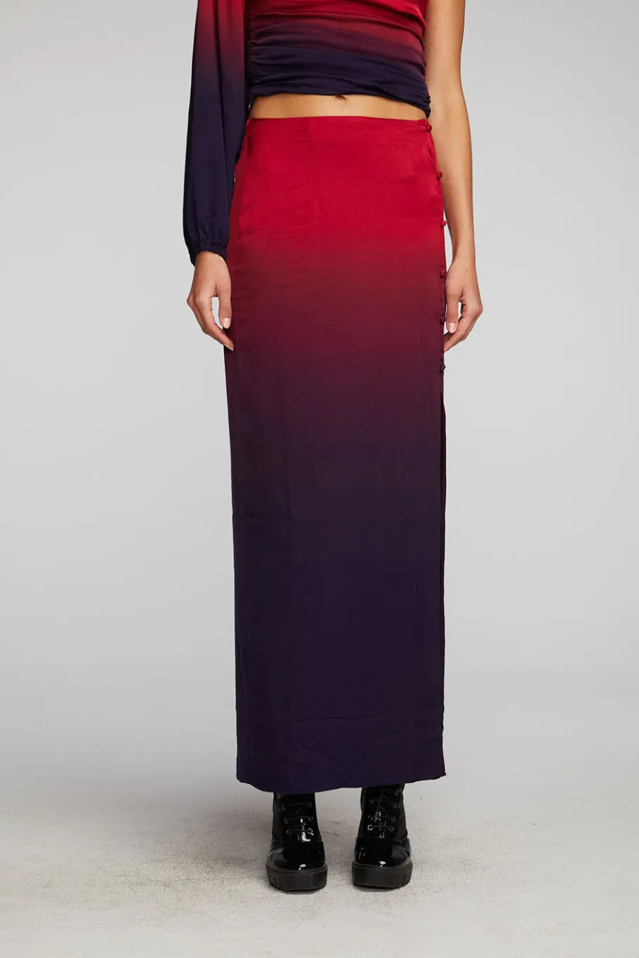 Cheap Chaser Brand Stretch Silky Woven Midi Skirt
