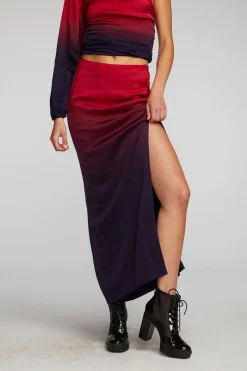 Cheap Chaser Brand Stretch Silky Woven Midi Skirt