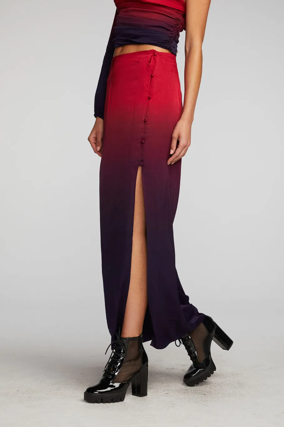 Cheap Chaser Brand Stretch Silky Woven Midi Skirt