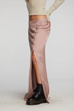 Discount Chaser Brand Stretch Silky Woven Midi Skirt