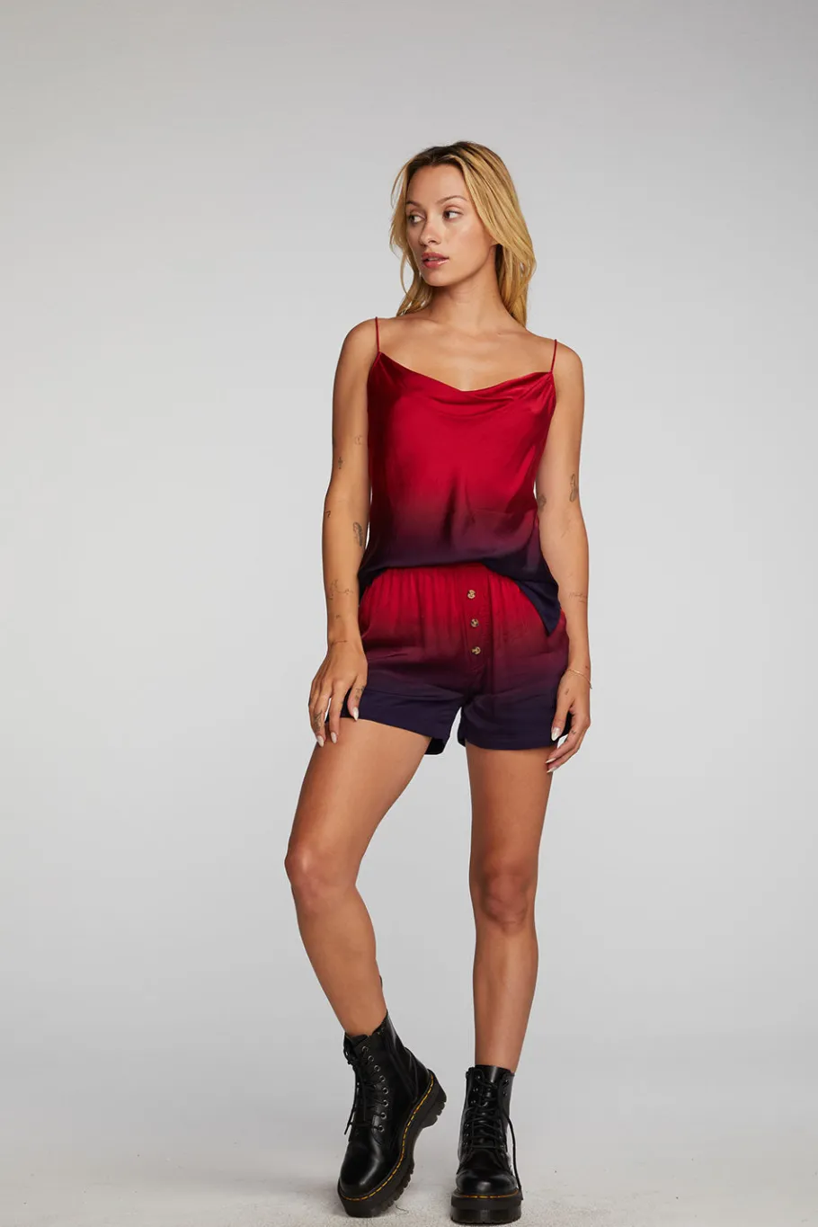 Cheap Chaser Brand Stretch Silky Woven Tank Top