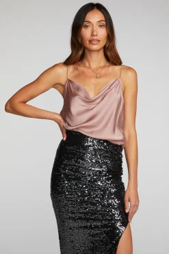 Discount Chaser Brand Stretch Silky Woven Tank Top