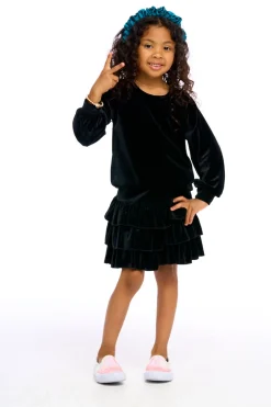 Shop Chaser Brand Stretch Velvet Blouson Sleeve Raglan