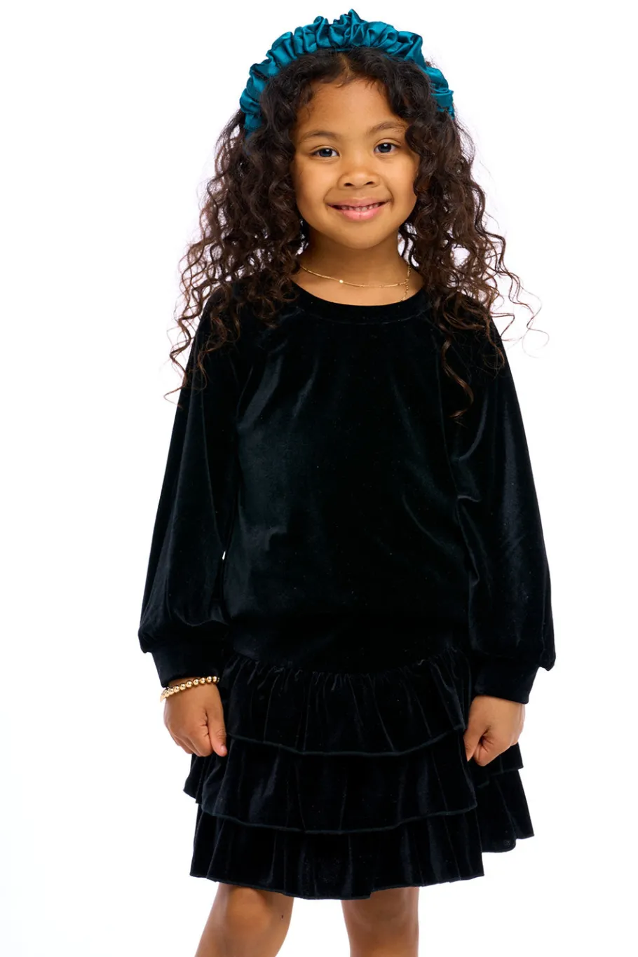 Shop Chaser Brand Stretch Velvet Blouson Sleeve Raglan