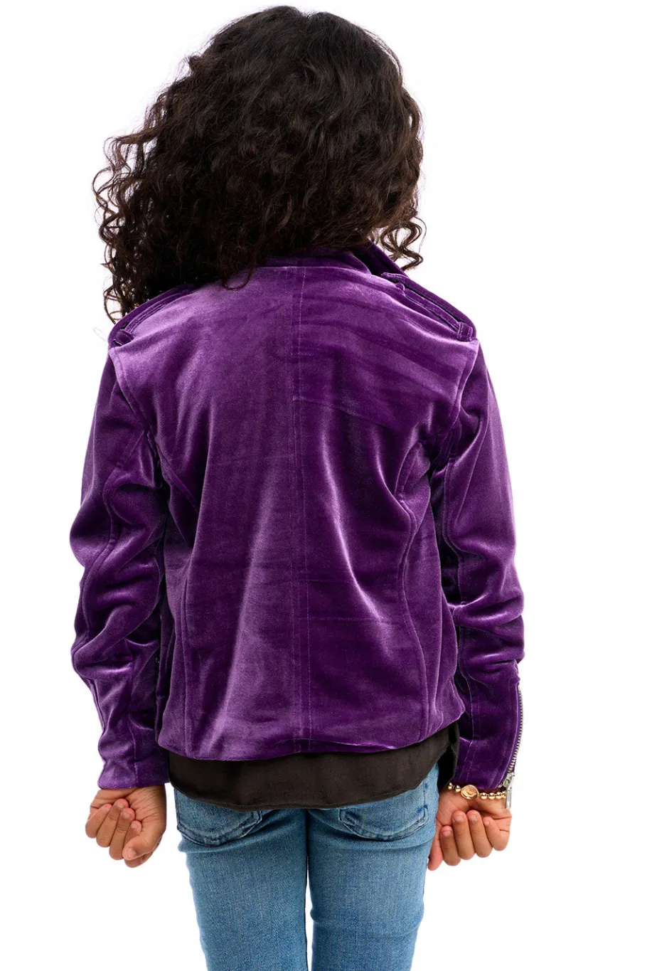 Discount Chaser Brand Stretch Velvet Moto Jacket