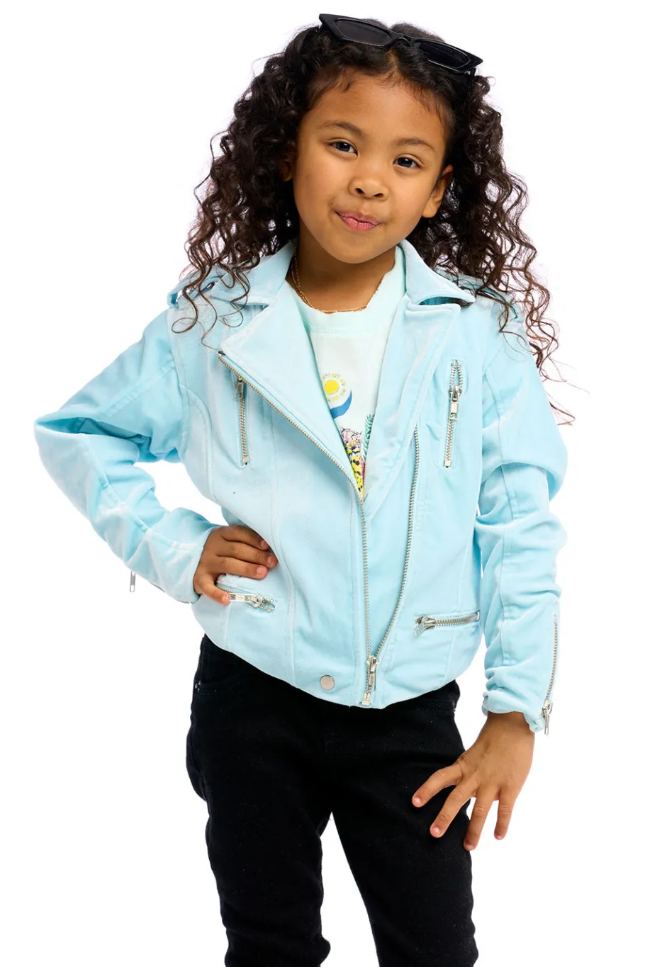 Sale Chaser Brand Stretch Velvet Moto Jacket