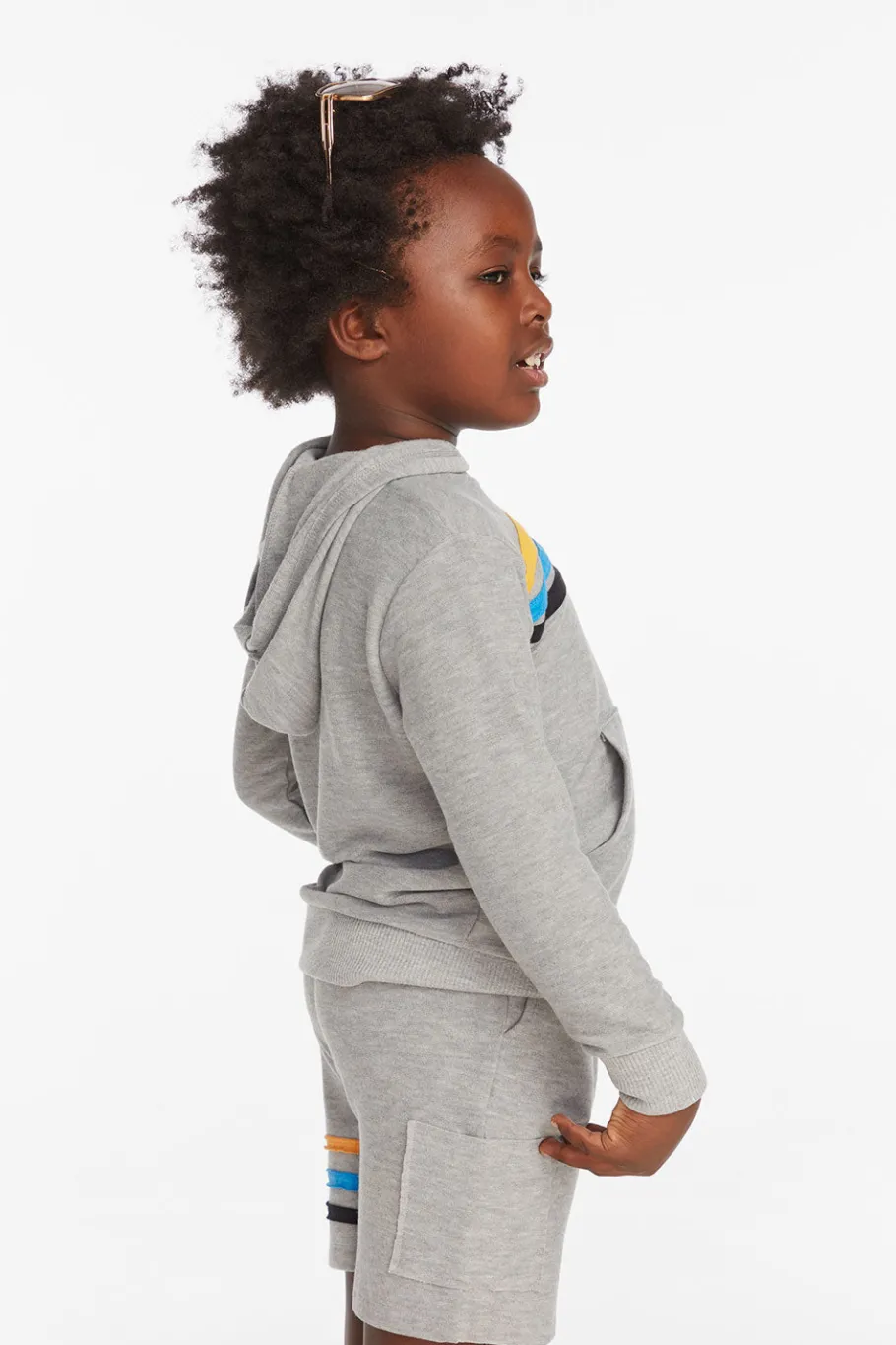 New Chaser Brand Striped Heather Grey Boys Pullover Hoodie