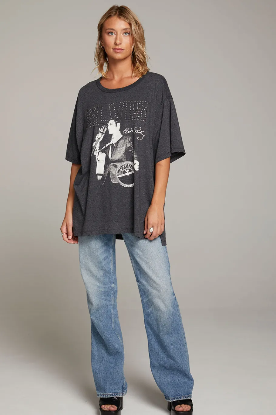 Sale Chaser Brand Sun Records Elvis Oversized Tee