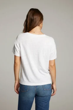 Cheap Chaser Brand Sunshine White Scoop Neck Tee