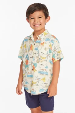 Fashion Chaser Brand Surf's Up Boys Button Down Tee