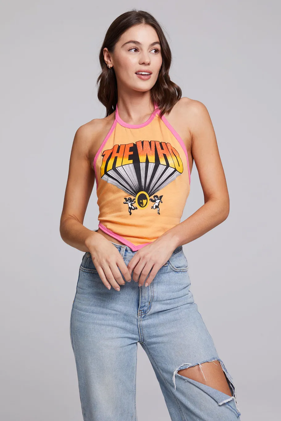 Cheap Chaser Brand The Who Keith Moon Wallflower Halter Top