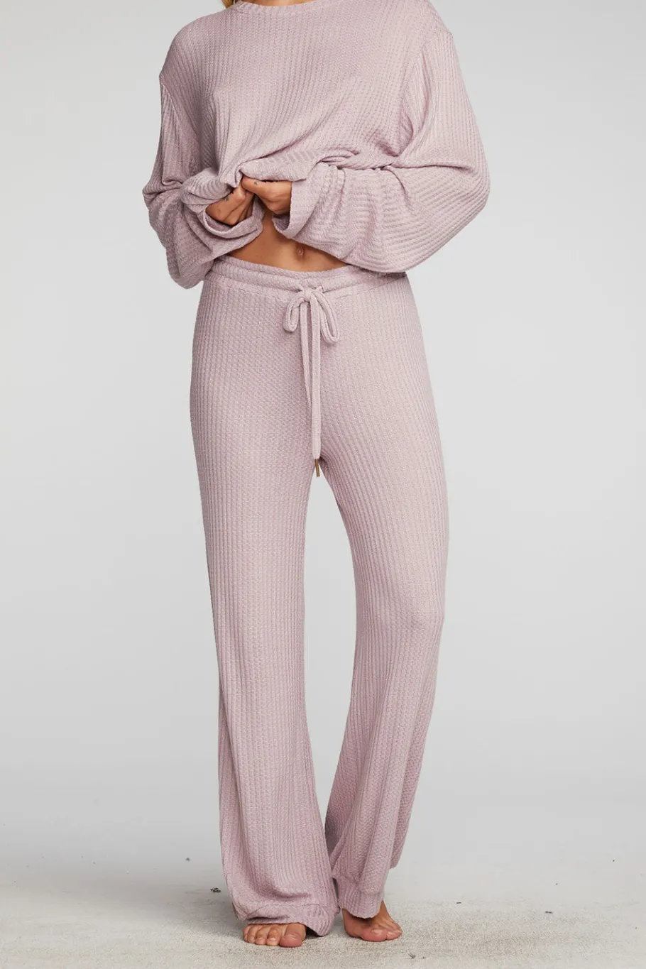 Shop Chaser Brand Thermal Waffle Blouson Hem Joggers