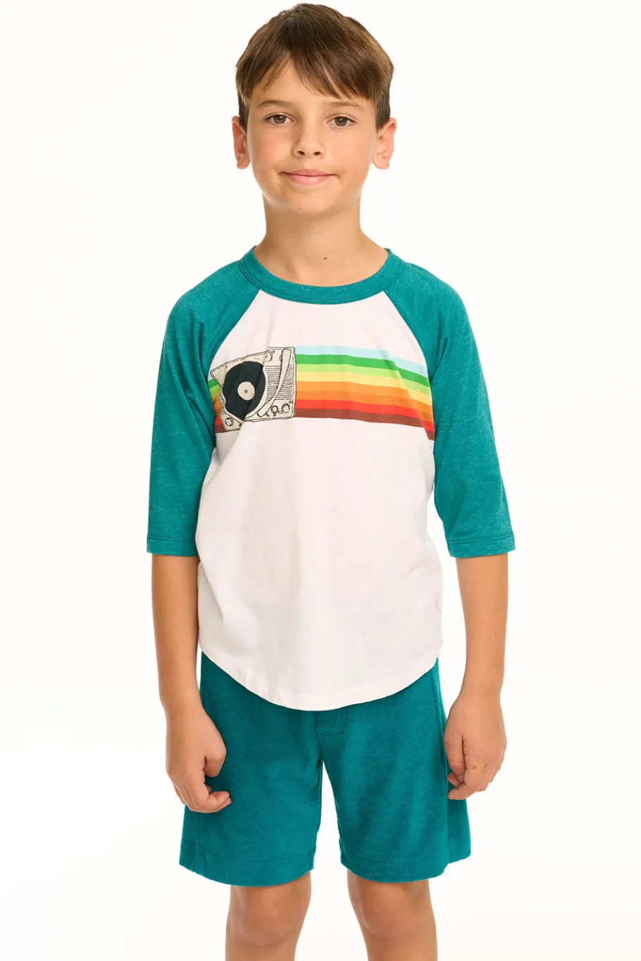 Store Chaser Brand Turntable Rainbow Recycled Vintage Jersey Baseball Tee