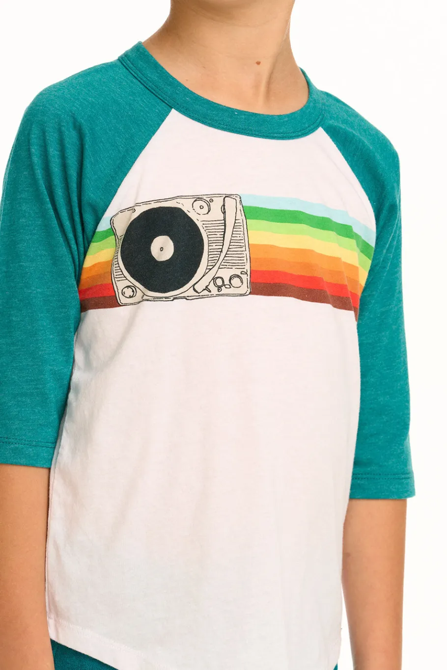 Store Chaser Brand Turntable Rainbow Recycled Vintage Jersey Baseball Tee