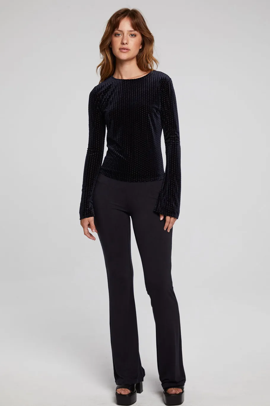 Sale Chaser Brand Union Check Burnout Long Sleeve