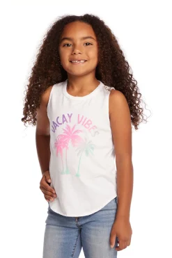 Hot Chaser Brand Vacay Vibes Girls Vintage Jersey Shirttail Muscle