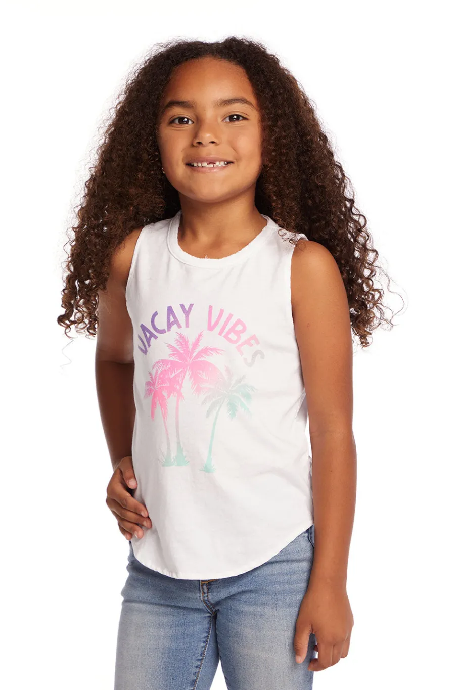 Hot Chaser Brand Vacay Vibes Girls Vintage Jersey Shirttail Muscle