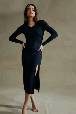 Shop Chaser Brand Vedaa Licorice Midi Dress