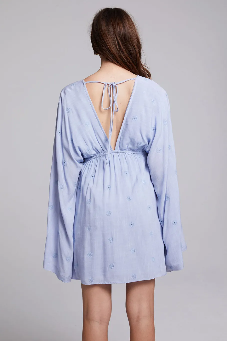 Sale Chaser Brand Waverly Faded Denim Blue Mini Dress
