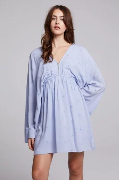 Sale Chaser Brand Waverly Faded Denim Blue Mini Dress