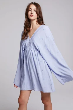Sale Chaser Brand Waverly Faded Denim Blue Mini Dress