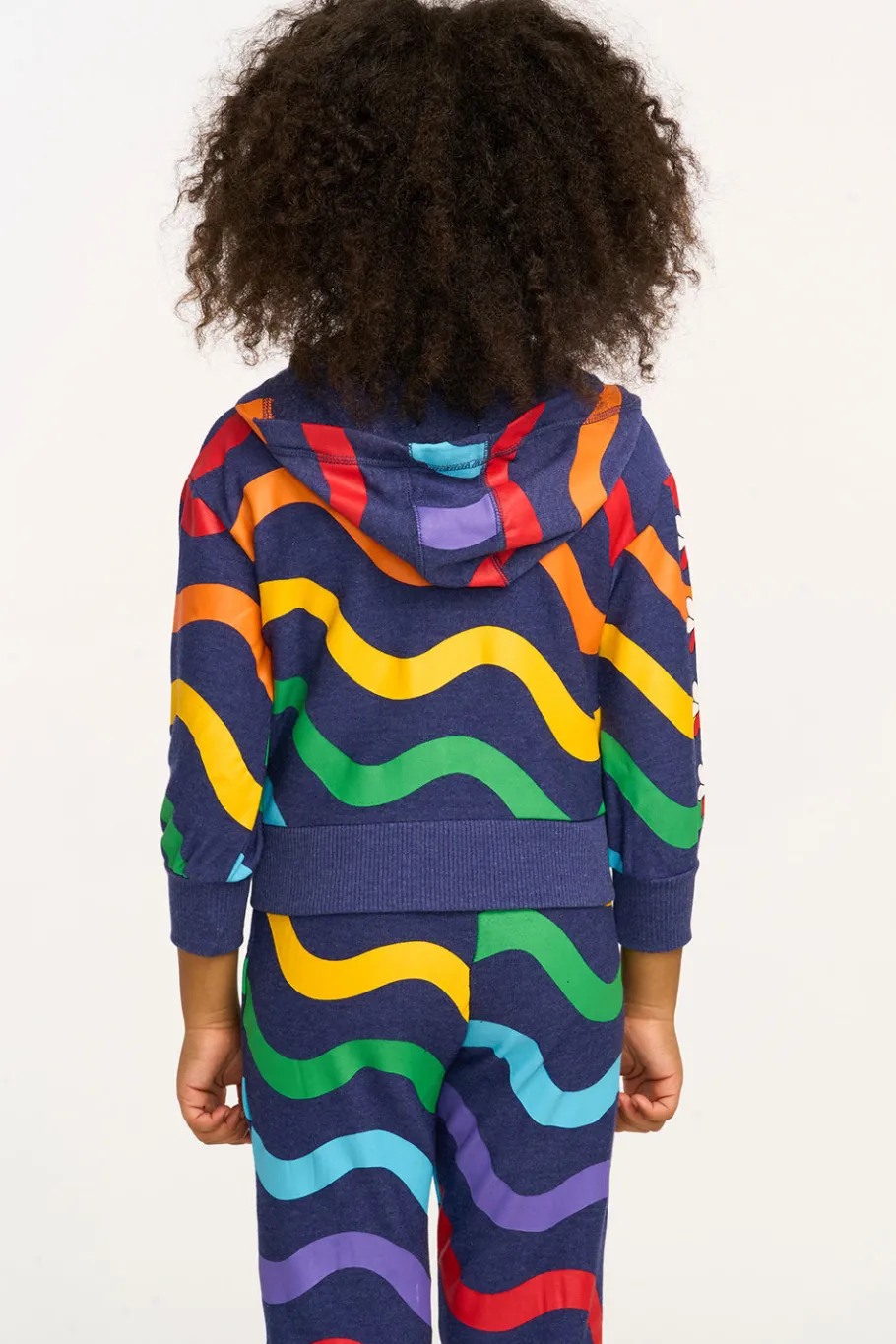New Chaser Brand Wavy Flower Rainbow Zip-up Hoodie