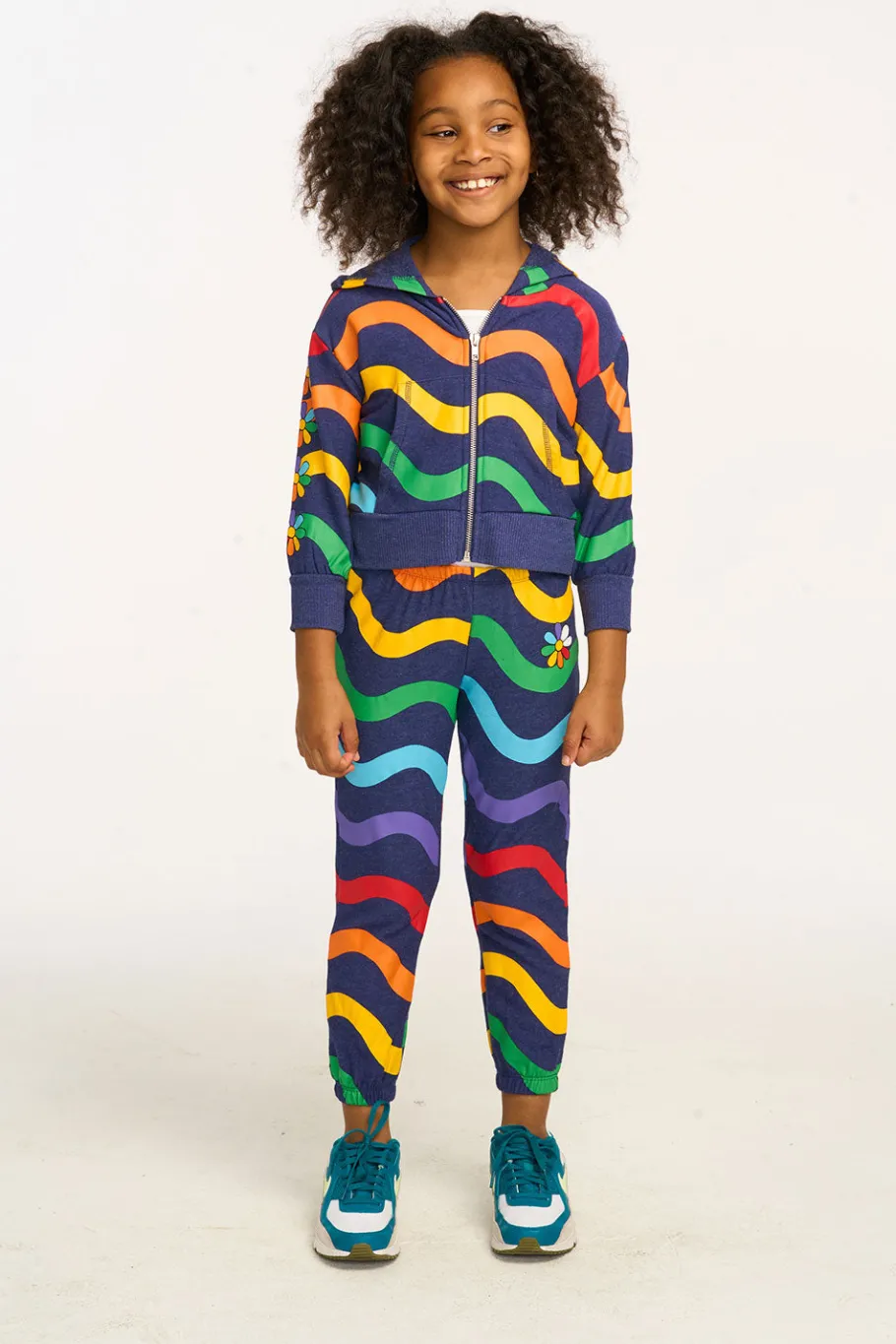 New Chaser Brand Wavy Rainbow Slouchy Pant