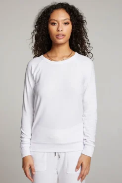 Clearance Chaser Brand White Long Sleeve Raglan Pullover