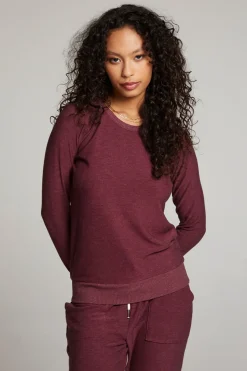 Store Chaser Brand Wine Red Long Sleeve Raglan Pullover