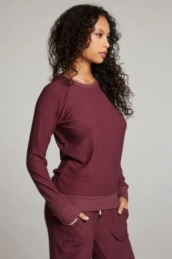 Store Chaser Brand Wine Red Long Sleeve Raglan Pullover