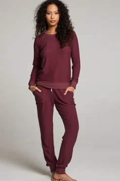 Store Chaser Brand Wine Red Long Sleeve Raglan Pullover