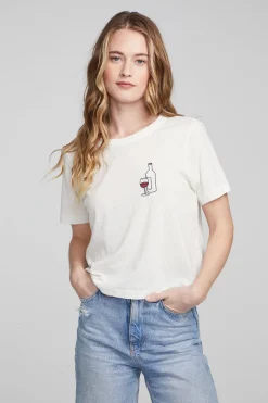 Discount Chaser Brand Wine Short Sleeve Embroidery Tee