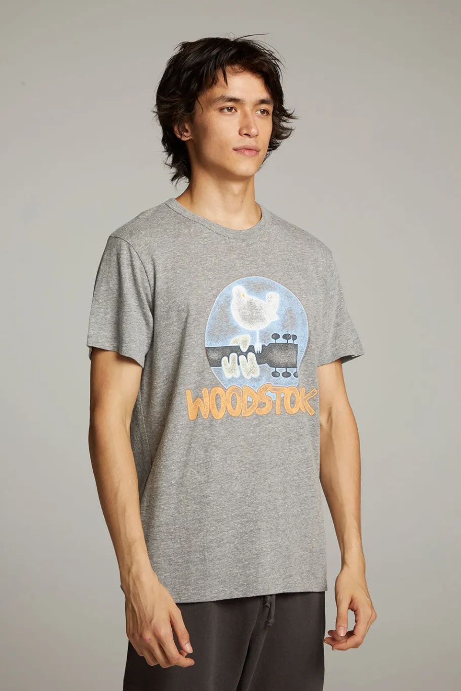 Store Chaser Brand Woodstock Bird On Guitar Crew Neck Tee