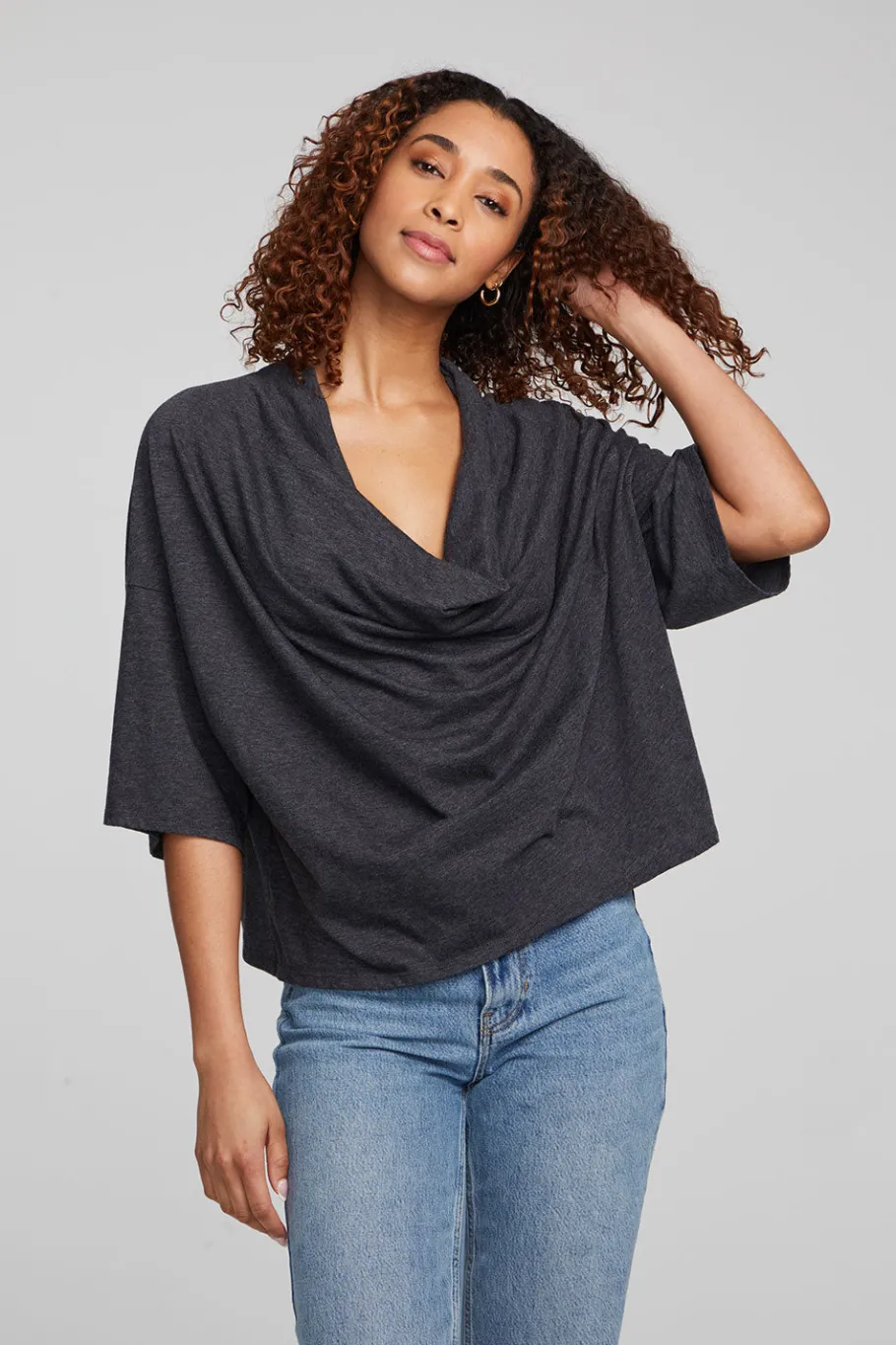 Cheap Chaser Brand Yoko Shadow Black Tee