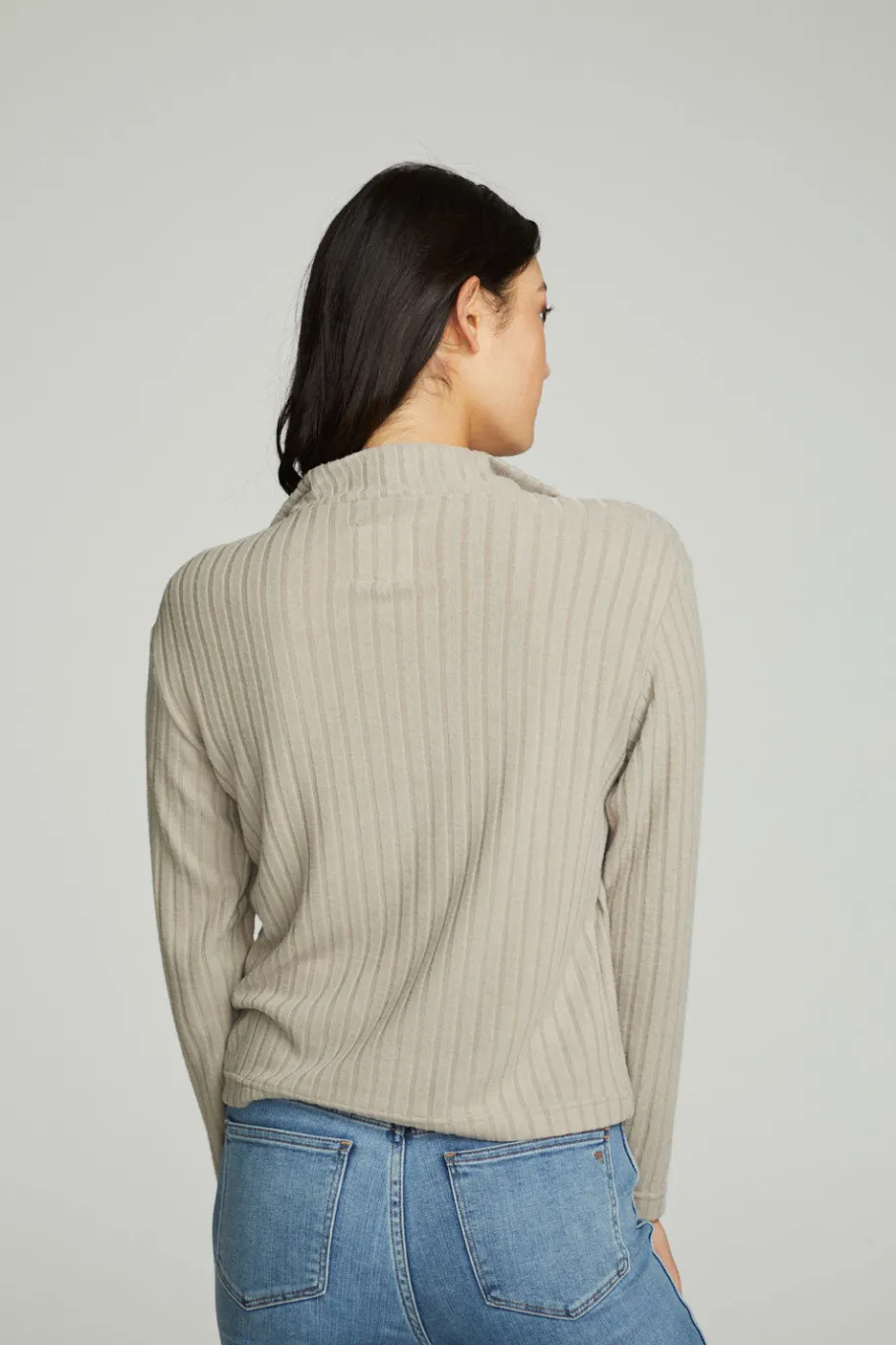 Best Sale Chaser Brand Zip Up Mock Neck Long Sleeve Pullover
