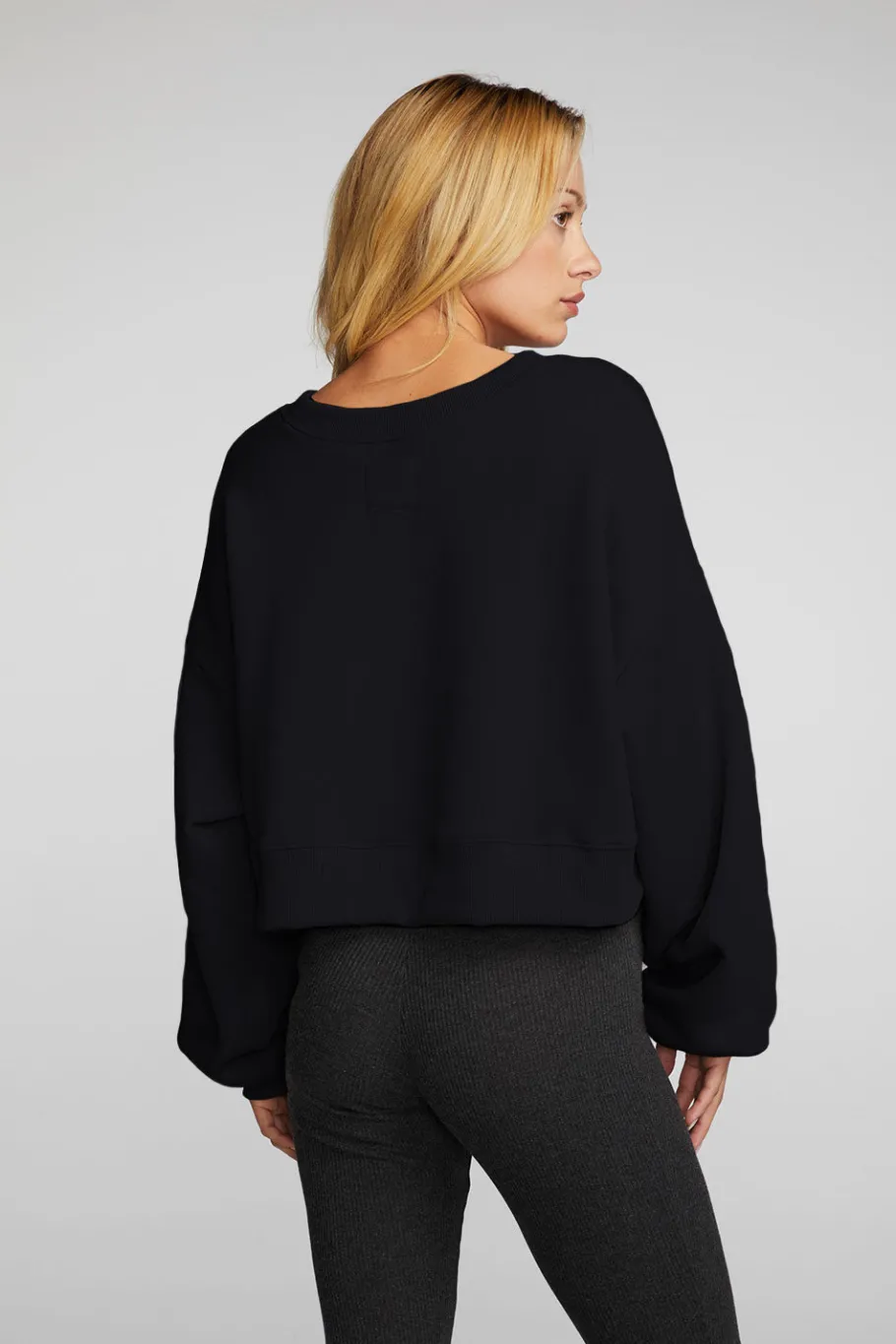 Hot Chaser Brand Zuma Cotton Terry Cropped Crewneck Pullover