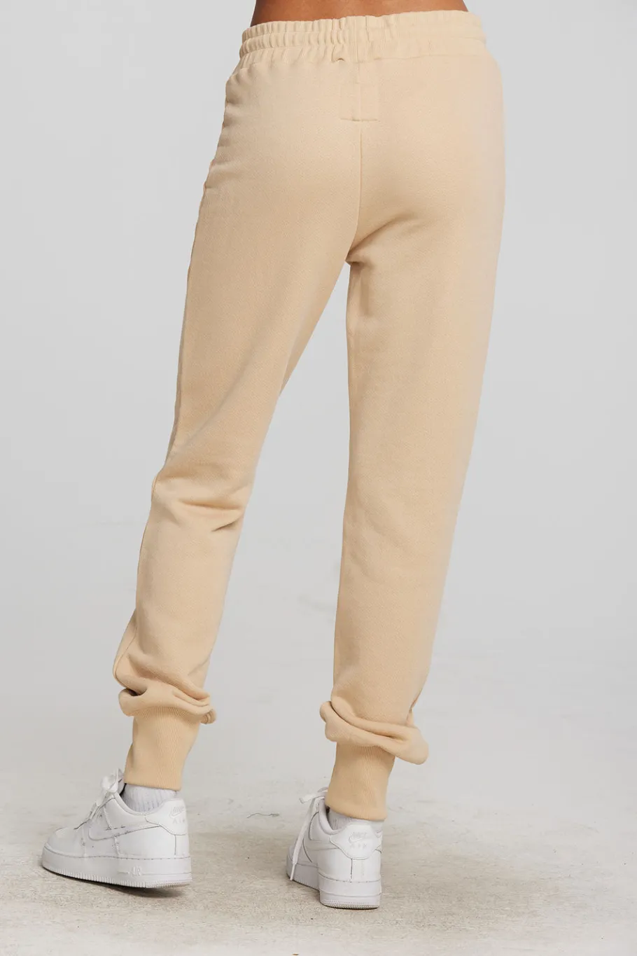 Cheap Chaser Brand Zuma Cotton Terry Joggers With Rib And Shoestring Tie