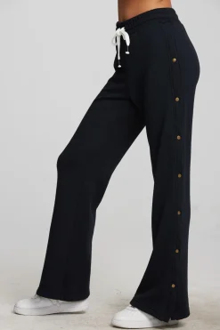 Discount Chaser Brand Zuma Cotton Terry Wide Leg Joggers With Button Side Seam
