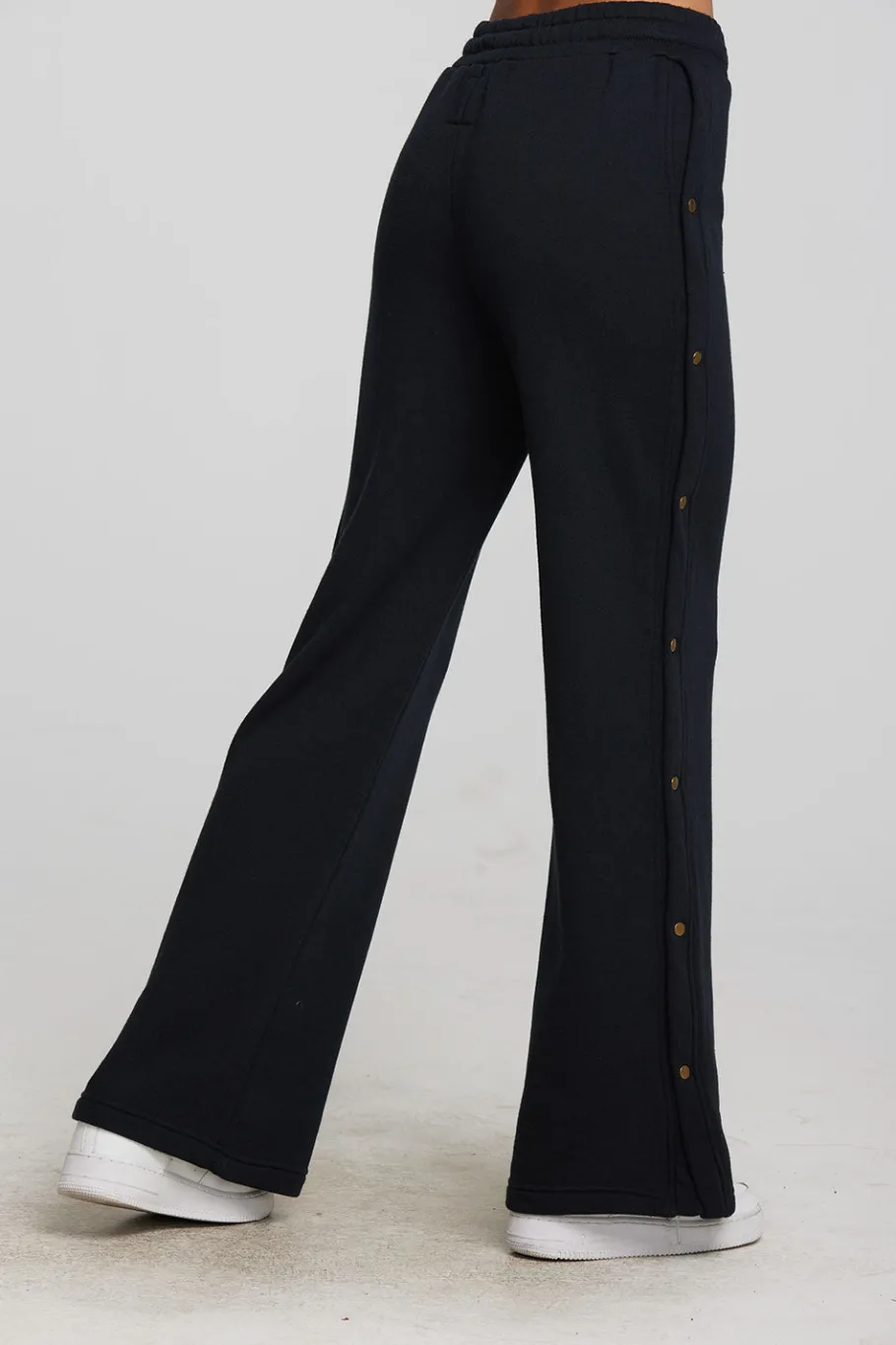 Discount Chaser Brand Zuma Cotton Terry Wide Leg Joggers With Button Side Seam