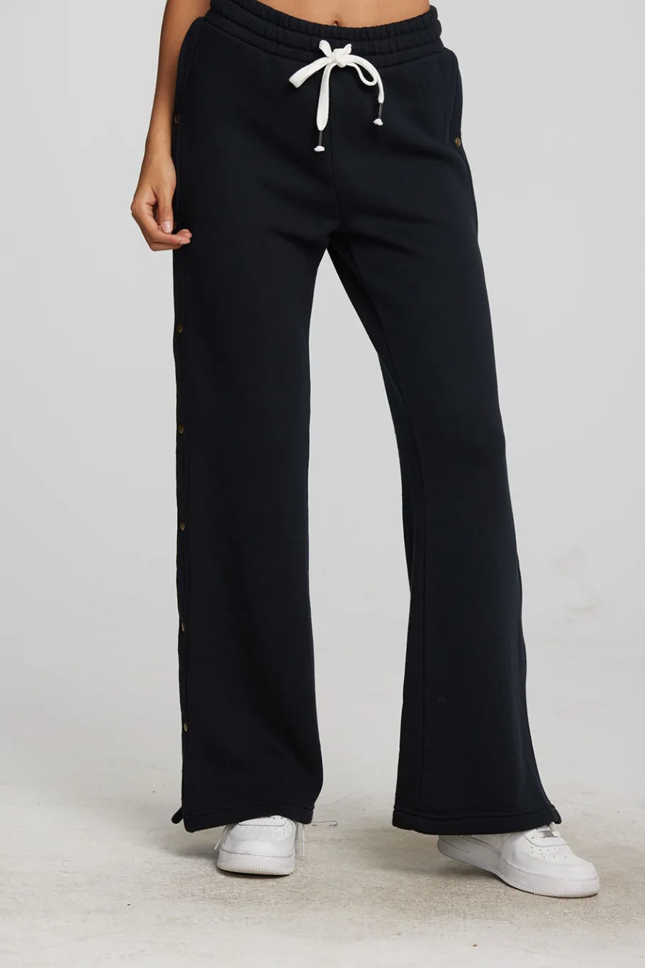 Discount Chaser Brand Zuma Cotton Terry Wide Leg Joggers With Button Side Seam
