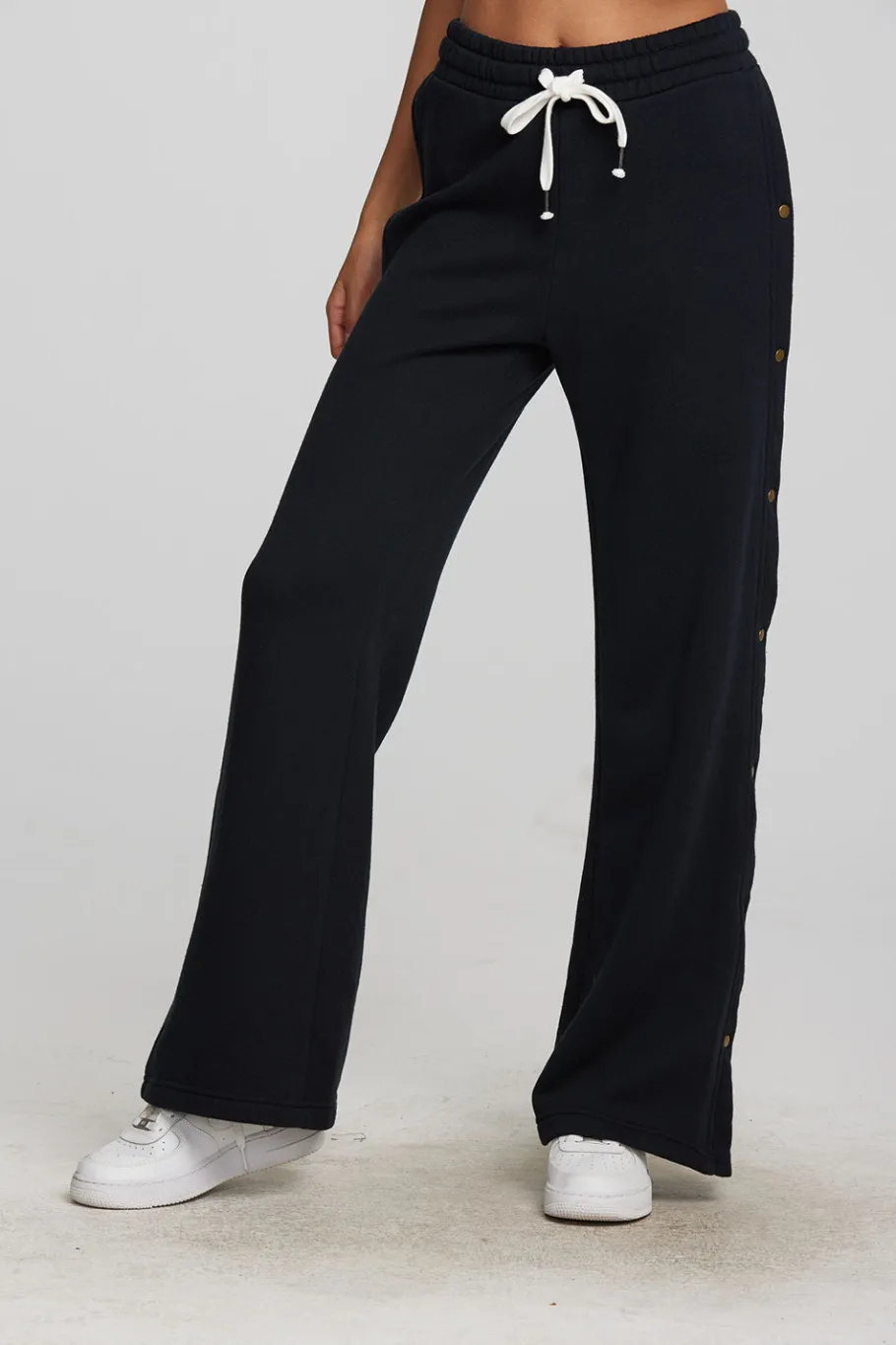 Discount Chaser Brand Zuma Cotton Terry Wide Leg Joggers With Button Side Seam