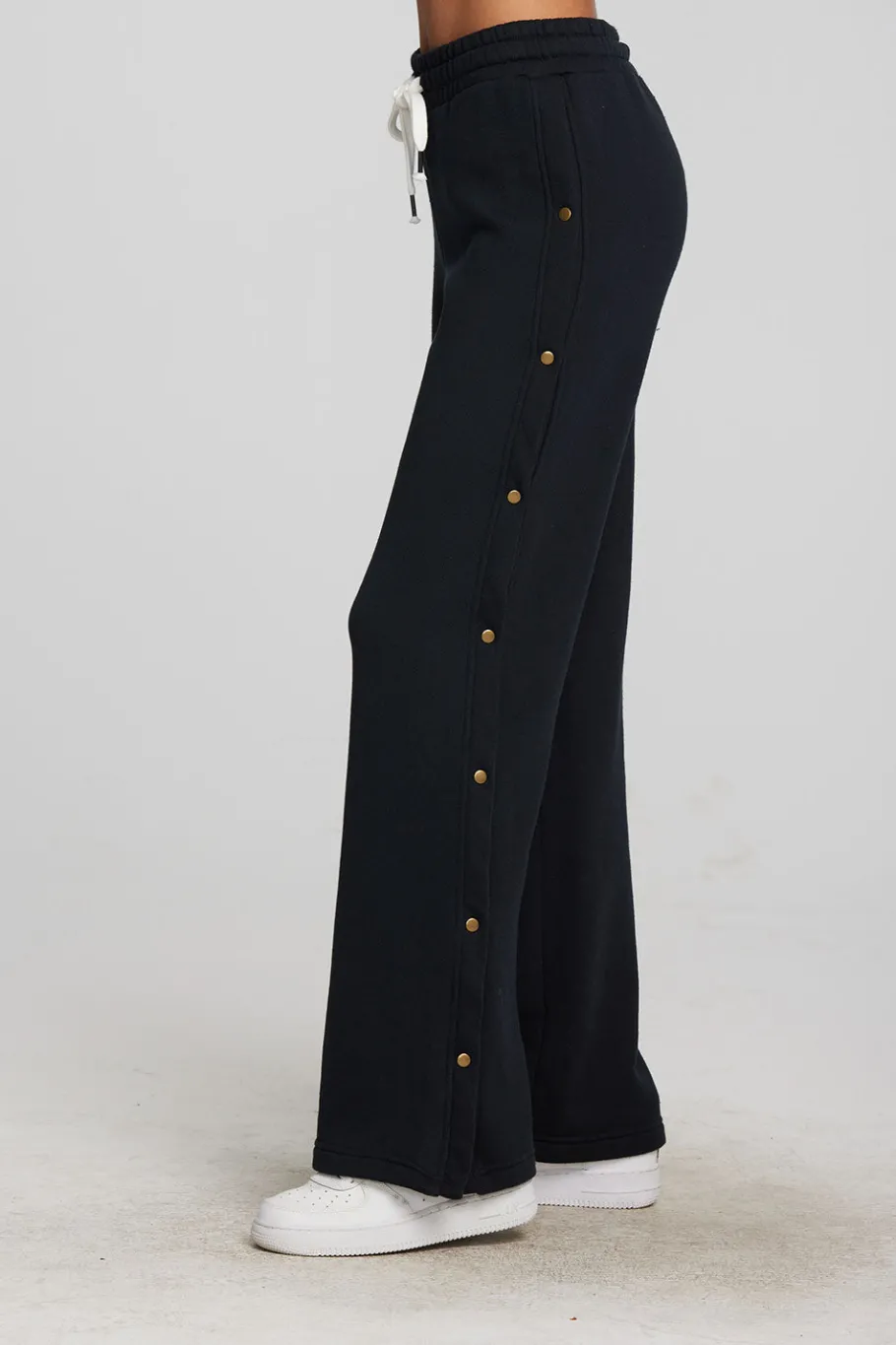 Discount Chaser Brand Zuma Cotton Terry Wide Leg Joggers With Button Side Seam
