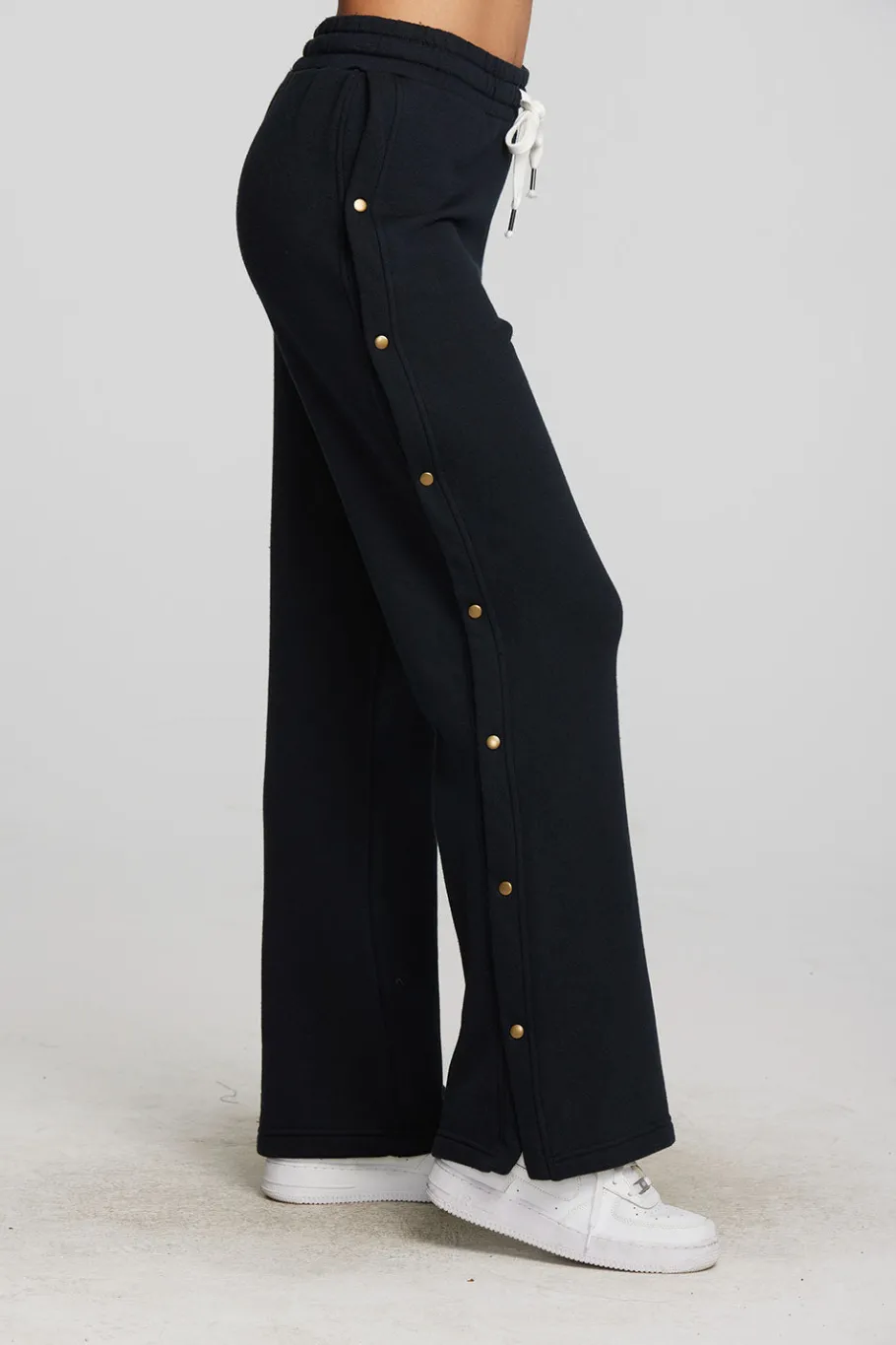 Discount Chaser Brand Zuma Cotton Terry Wide Leg Joggers With Button Side Seam